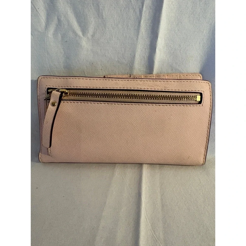 Kate Spade New York Light Pink Saffiano Leather Bifold Wallet‎ with ID Window